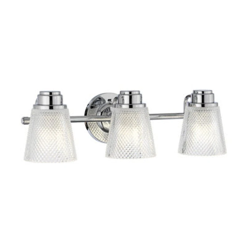 Image of Luminosa Lighting Elstead Hudson 3 Light Wall Light Polished Chrome Ip44