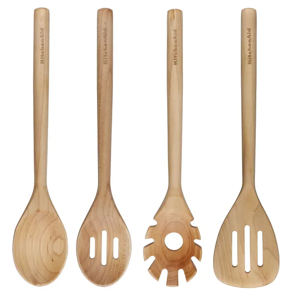 Image of KitchenAid Bamboo 4 Piece Utensil Set Brown