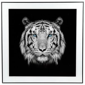 Image of Large Monochrome Tiger Print with Black Frame