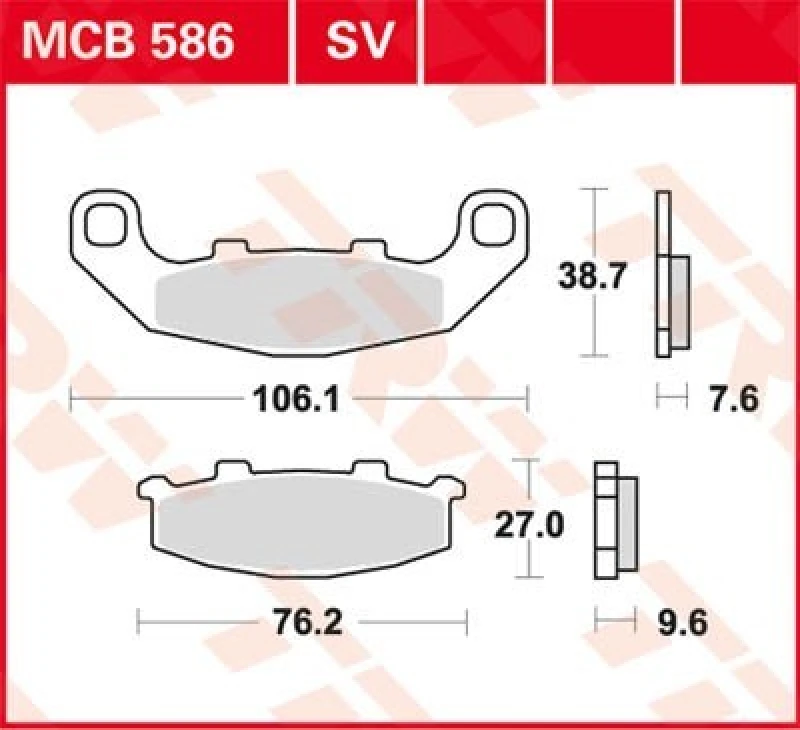 Image of TRW Lucas Brake pad MCB586