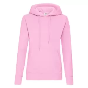 Image of Fruit Of The Loom Ladies Lady Fit Hooded Sweatshirt / Hoodie (XL) (Light Pink)