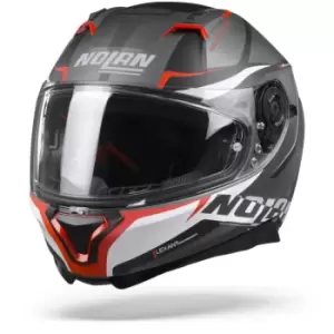 Image of Nolan N87 Miles 87 Flat Lava Grey Red White 2XL