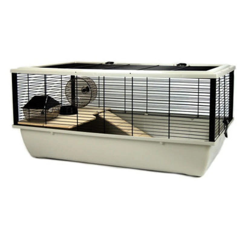 Image of Little Friends The Grosvenor Large Rat And Hamster Cage With Shelf - Grey