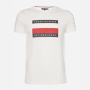 Image of Tommy Hilfiger Mens Corporation Stripe Box T-Shirt - White - M