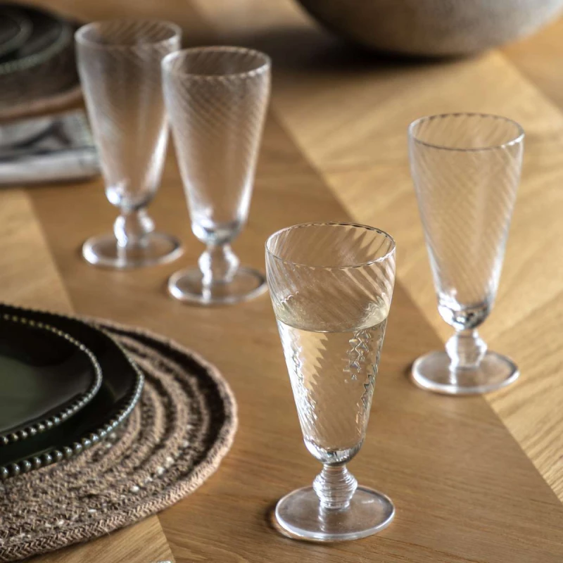 Image of EDITE Set of 4 Vela Champagne Flutes in Clear Transparent ONE SIZE