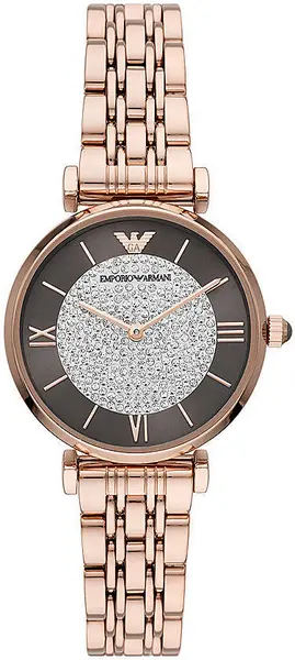 Image of Emporio Armani Watch Two-Hand Rose Gold Ladies - Brown EA-360