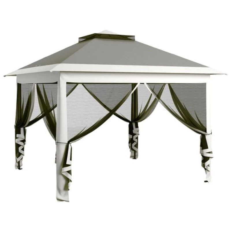 Image of Outsunny Pop Up Gazebo Height Adjustable Canopy Tent w/ Carrying Bag - Dark Grey TJ Hughes 5056725386818