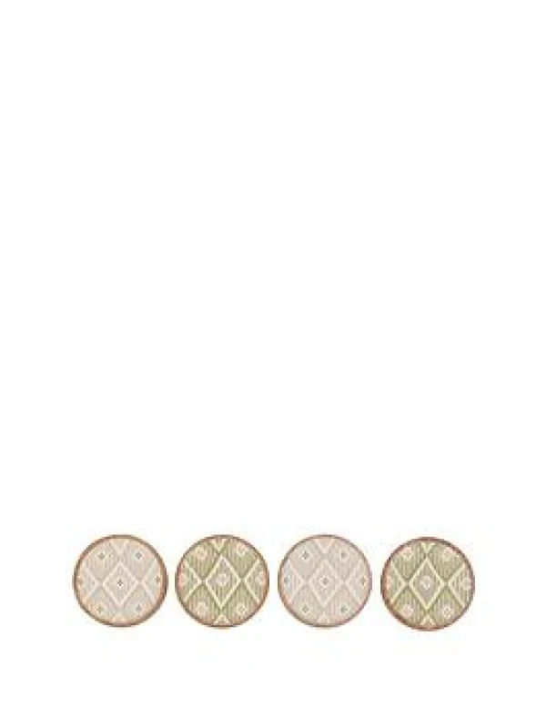 Image of Crossland Grove Athena Wooden Coasters Set of 4, Brown 5.06109E+12