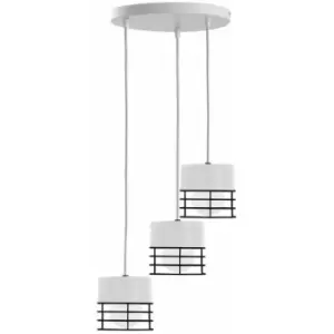 Image of Keter Ohio Cluster Pendant Ceiling Light White, Black, 32cm, 3x E27