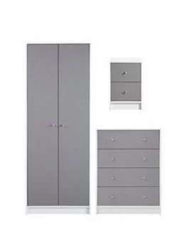 Image of Kansas Piece Childrens Bedroom Package - 2 Door, 2 Drawer Wardrobe, 4 Drawer Chest And 2 Drawer Bedside Chest