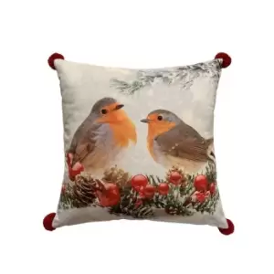 Image of The Spirit Of Christmas SOC 2 Robins Cushion 24 - Multi