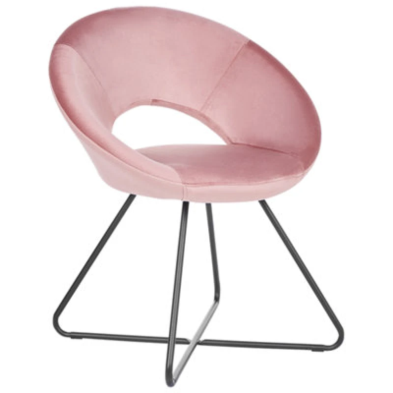 Image of Beliani Dining Chair Rachel Velvet Pink