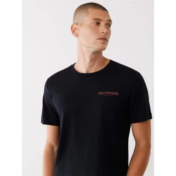 Image of True Religion Short Sleeve Arch Logo T Shirt - Black