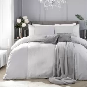 Image of By Caprice Home Lana Glitter Jacquard Duvet Cover Set, Silver, King