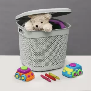 Image of JVL 15 Litre Droplette Storage Basket - Ice Grey