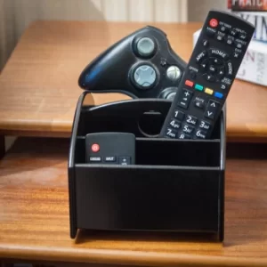 Image of Remote Control Caddy in Black Wood