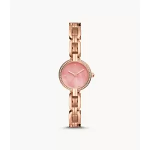Image of Fossil Womens Kerrigan Mini Three-Hand Rose Gold-Tone Stainless Steel Watch - Rose Gold