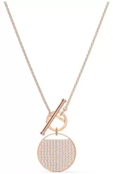 Image of Swarovski 5567529 Ginger Rose Gold Plated T-Bar Necklace Jewellery