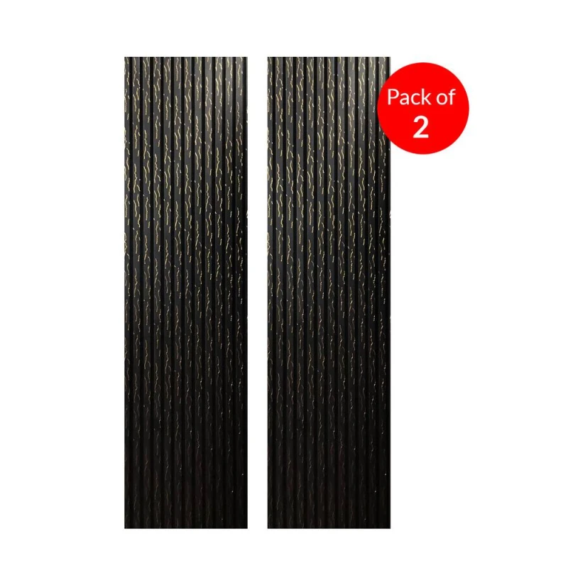 Image of ENER-J 2-Pack BRITWALL Acoustic Slat Wall Panels Black Gold Vein Black Unisex