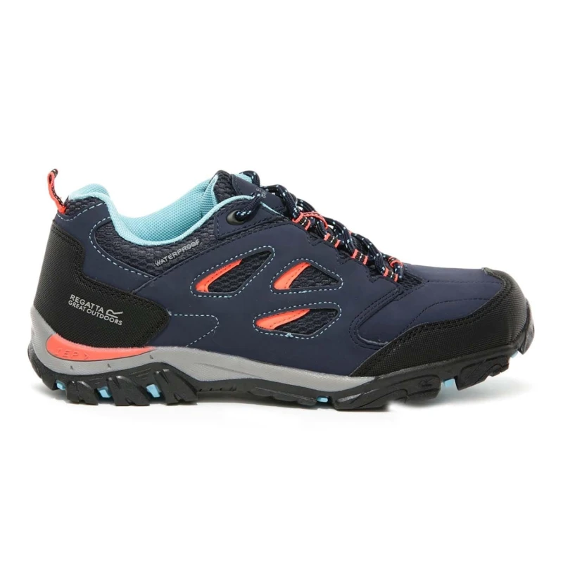 Image of Regatta Holcombe Low Waterproof Walking Shoes - Blue Blue C12