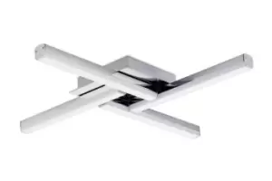 Image of 4 Light Ceiling, 4 x 6W LED, 4000K, 2210lm, IP44, Polished Chrome