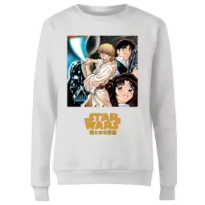 Image of Star Wars Manga Style Womens Sweatshirt - White - M
