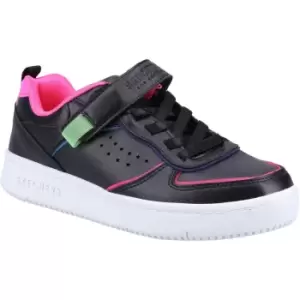 Image of Skechers Girls Court Squad Memory Foam Color Remix Trainers UK Size 3 (EU 36)