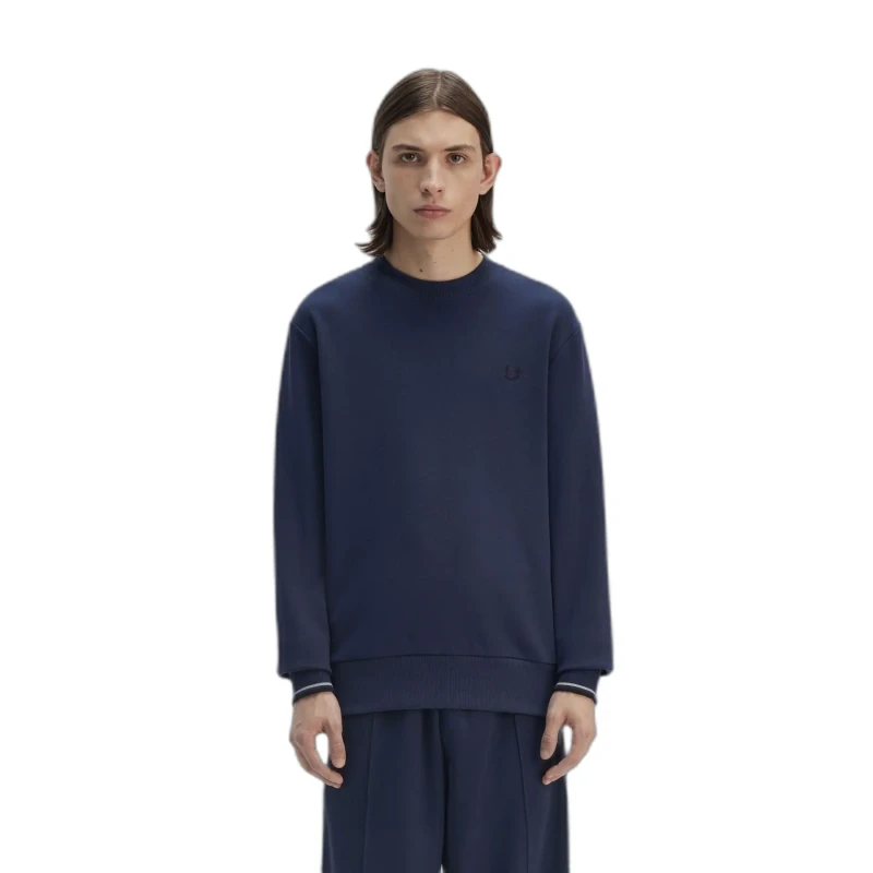 Image of Fred Perry Round neck sweatshirt Fred Perry Bleu Male XL
