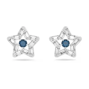 Image of Stella Stud Star Blue Rhodium Plated Earrings 5639188