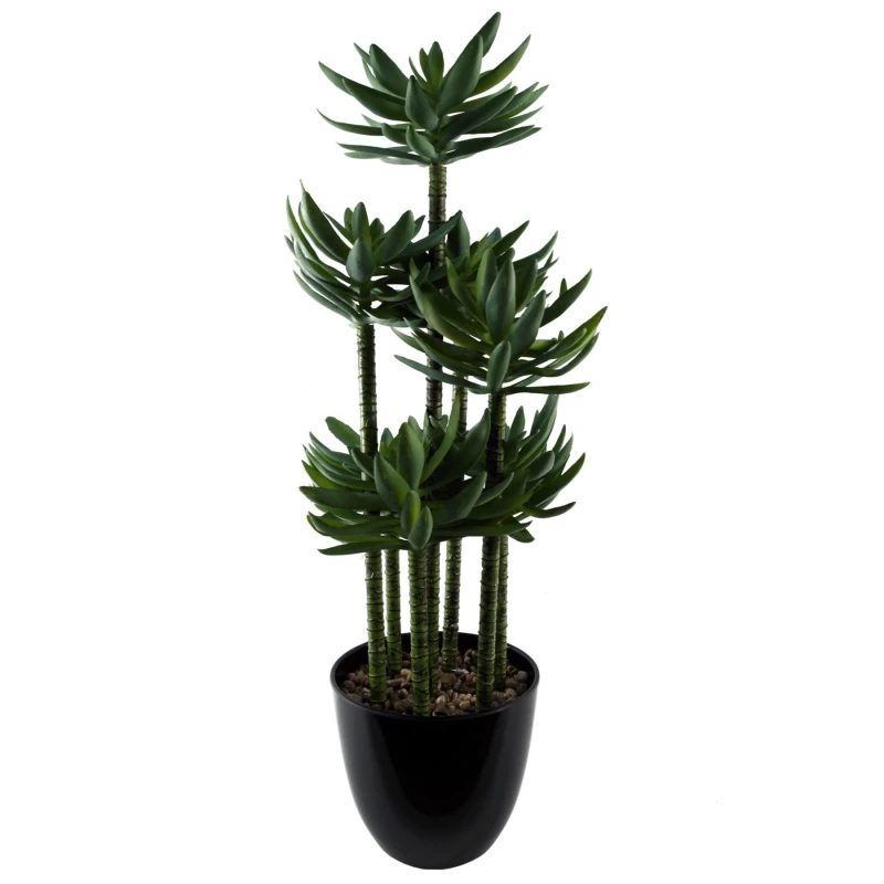 Image of Leaf Design 60cm Artificial Tropical Yukka in Planter