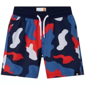 Image of Timberland Boys Multicoloured Print Swim Short In Navy - Size 10 Years