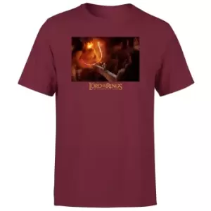 Image of Lord Of The Rings You Shall Not Pass Mens T-Shirt - Burgundy - L