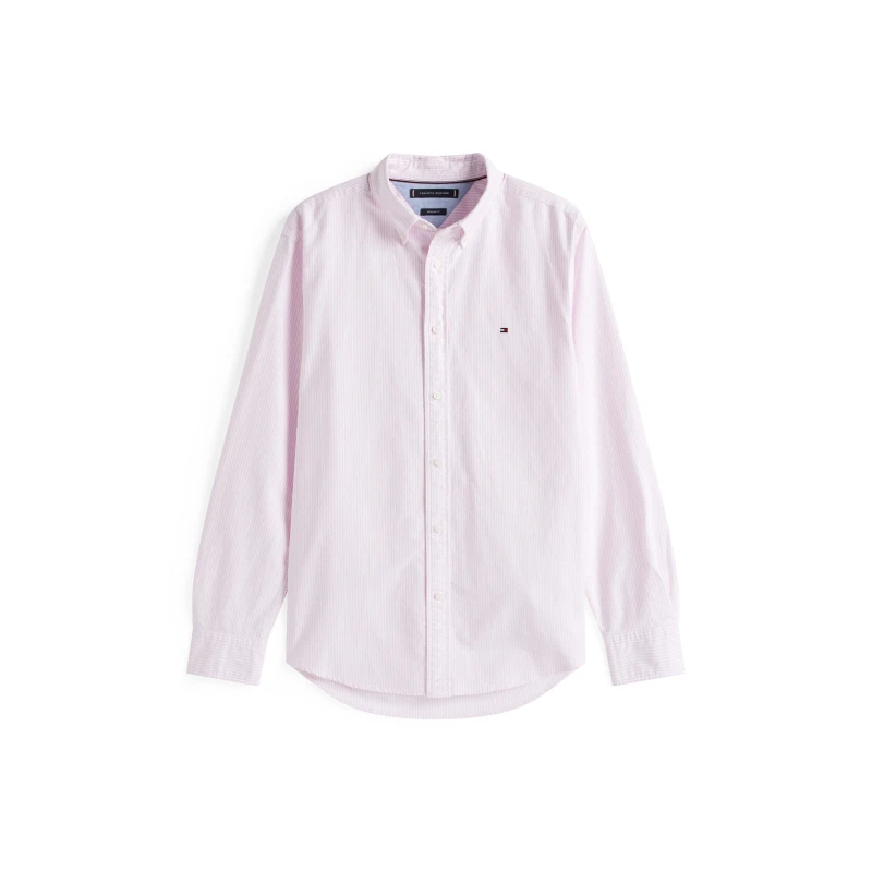 Image of Tommy Hilfiger CORE 1985 FLEX OXFORD STRIPE SHIRT Rose Petal 0D2 male S