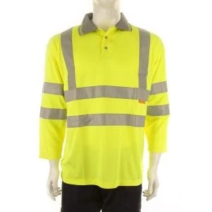 Image of B Seen Polo Shirt 34 Sleeve Polyester Medium Saturn Yellow Ref