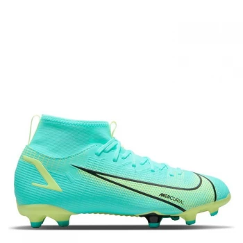 Image of Nike Mercurial Superfly Academy DF Junior FG Football Boots - Turquoise/Lime