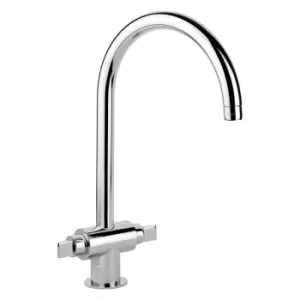 Image of Rangemaster Chrome Twin Lever Monoglide Kitchen Tap