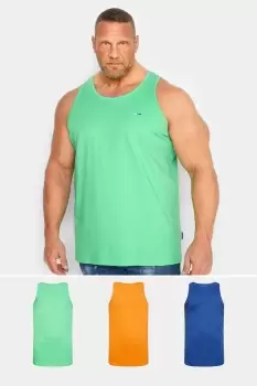 Image of 3 PACK Green & Yellow Vest Tops