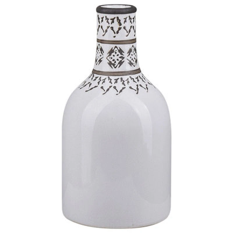 Image of Beliani Flower Vase Ankon Stoneware 25cm White
