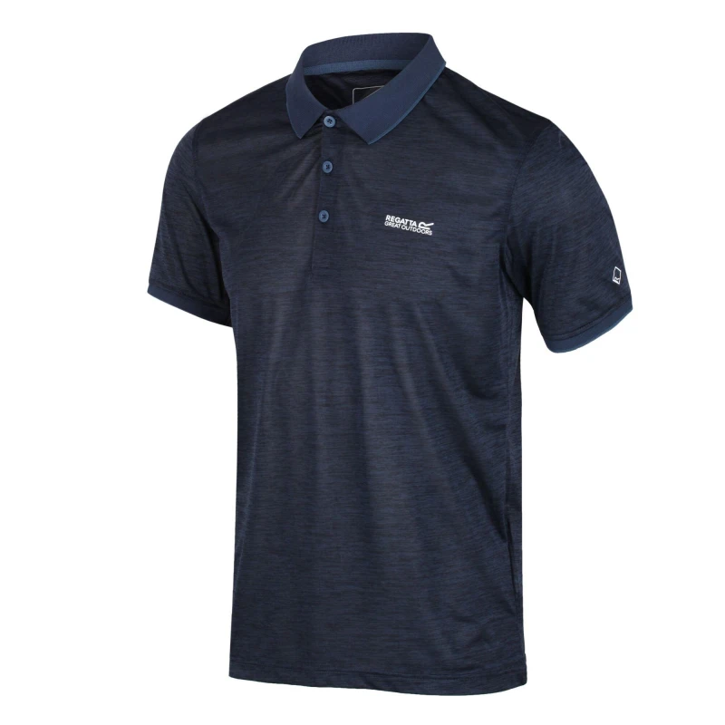 Image of Regatta Mens Remex II Short Sleeve Quick Drying Polo Shirt 5XL- Chest 55-57' (140-145cm) NAVY RMT186-540-5XL