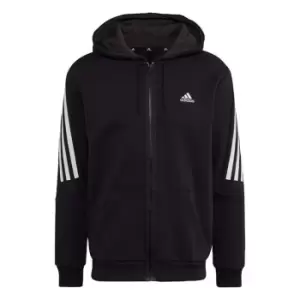 Image of adidas Future Icons 3-Stripes Full-Zip Hoodie Mens - Black