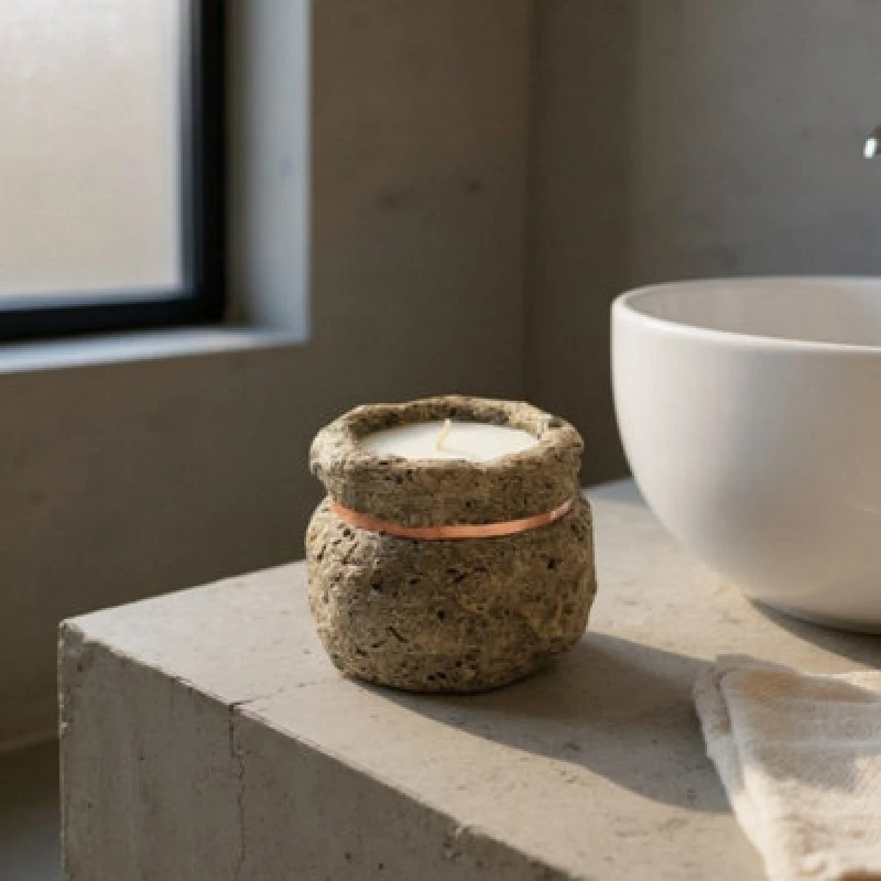 Image of MSL 16CM ROUND CANDLE WITH COPPER