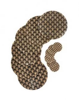 Image of Sparkle Glass 6-Seat Placemat And Coaster Set ; Gold & Black