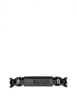Image of Hugo Boss ID Black IP Name Tag logo Bracelet