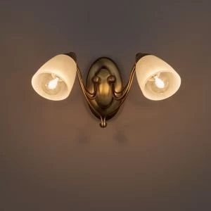 Image of Venus Antique Brass Effect Double Wall Light