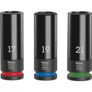 Image of Wera Wheel Impaktor C Set 1 05004595001 Bit set 17 mm, 19 mm, 21mm 3 Piece 1/2