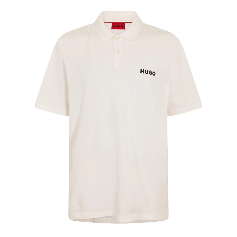 Image of Hugo Mens Dirlmere Short Sleeve Polo Shirt Natural male XS