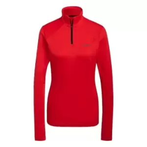 Image of adidas Terrex Everyhike Half-Zip Fleece Jacket Womens - Red