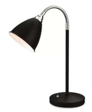 Image of Bari 1 Light Table Light Black with Chrome, E14
