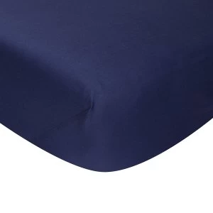 Image of Catherine Lansfield Non-Iron Single Fitted Sheet - Navy