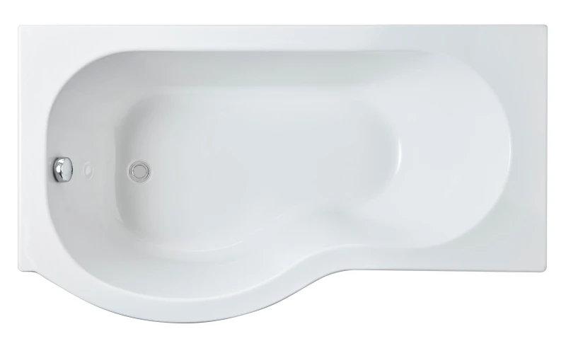 Image of Balterley Modern P Shape Left Hand Shower Bath Tub with Leg Set, 1500mm - White White Unisex